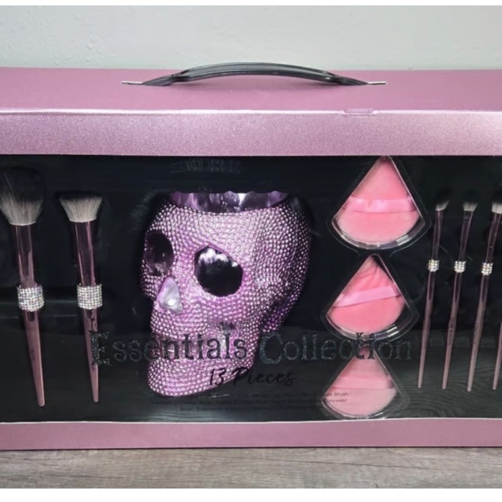 13pcs pink bling makeup brushes